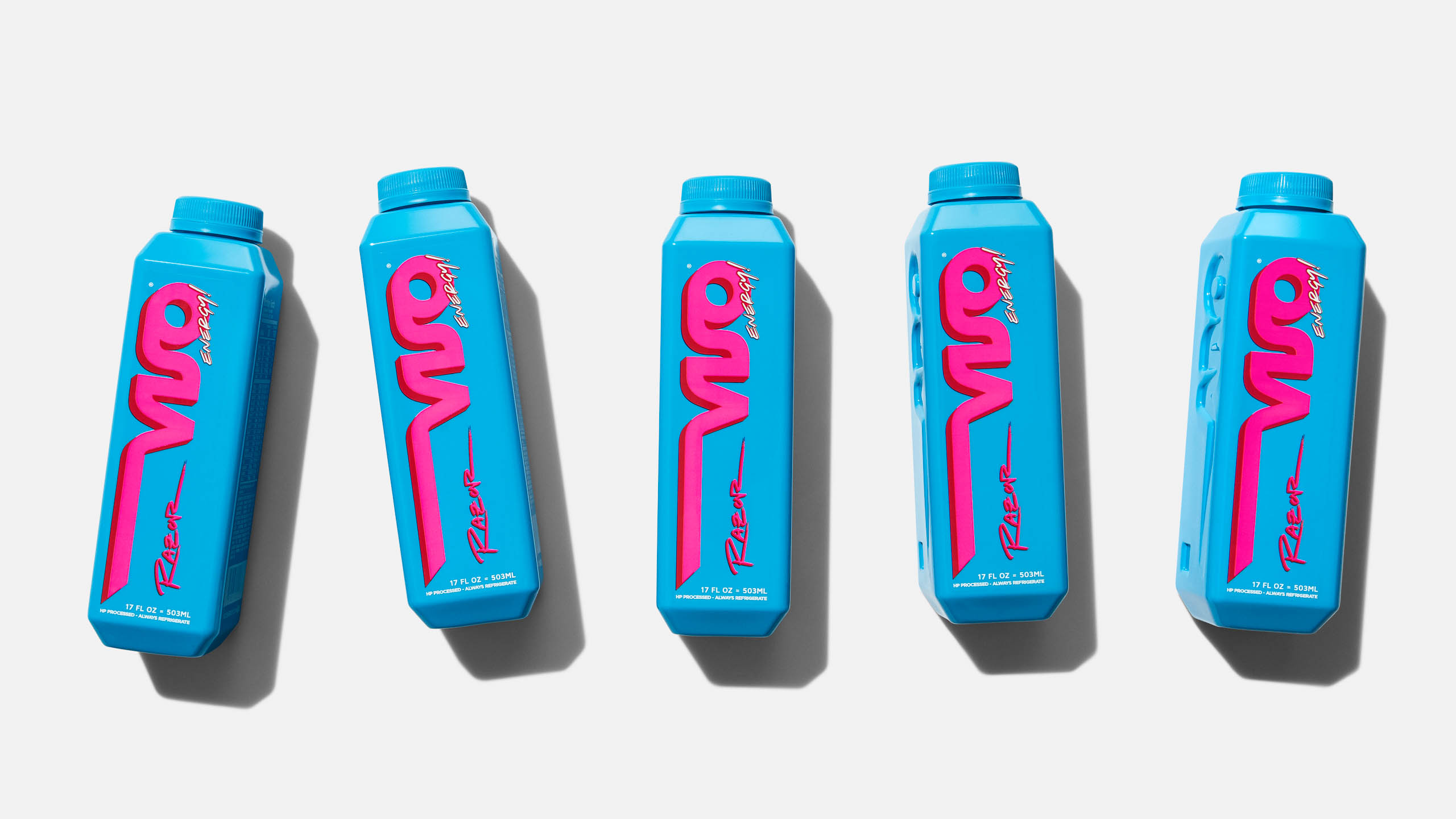 Viso Razor Group energy drink bottles